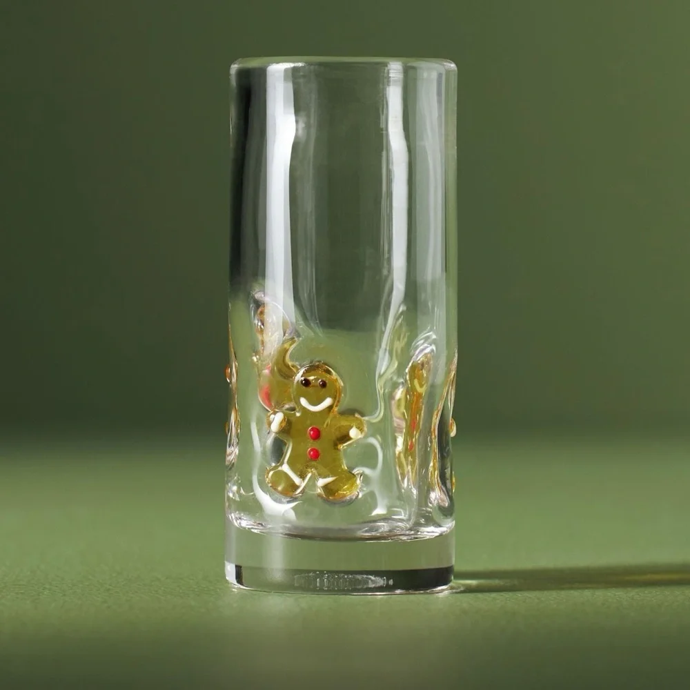 NWT Anthropologie Festive Christmas Gingerbread Shot Glass